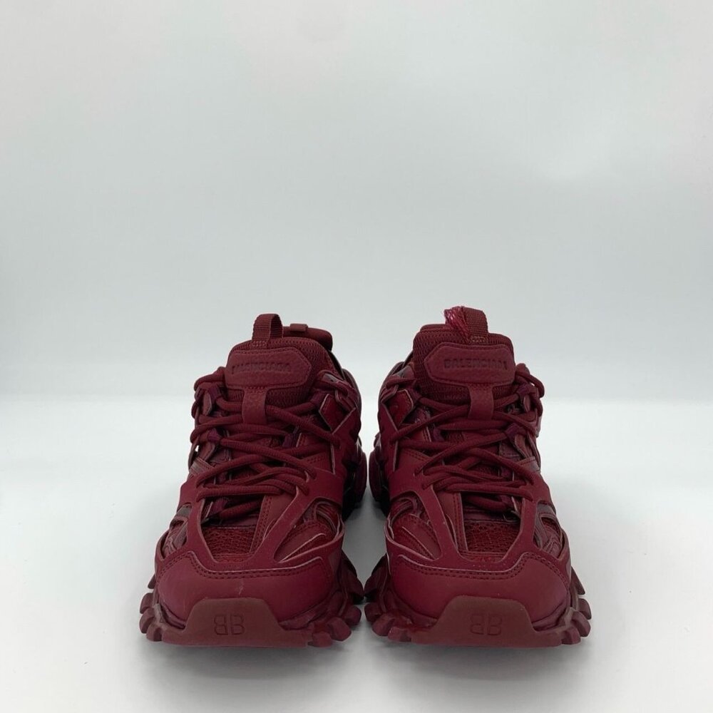 Balenciaga Track Sneakers Mens Size 9 Burgundy Mesh & Rubber Chunky Sole Athleti - Picture 3 of 7